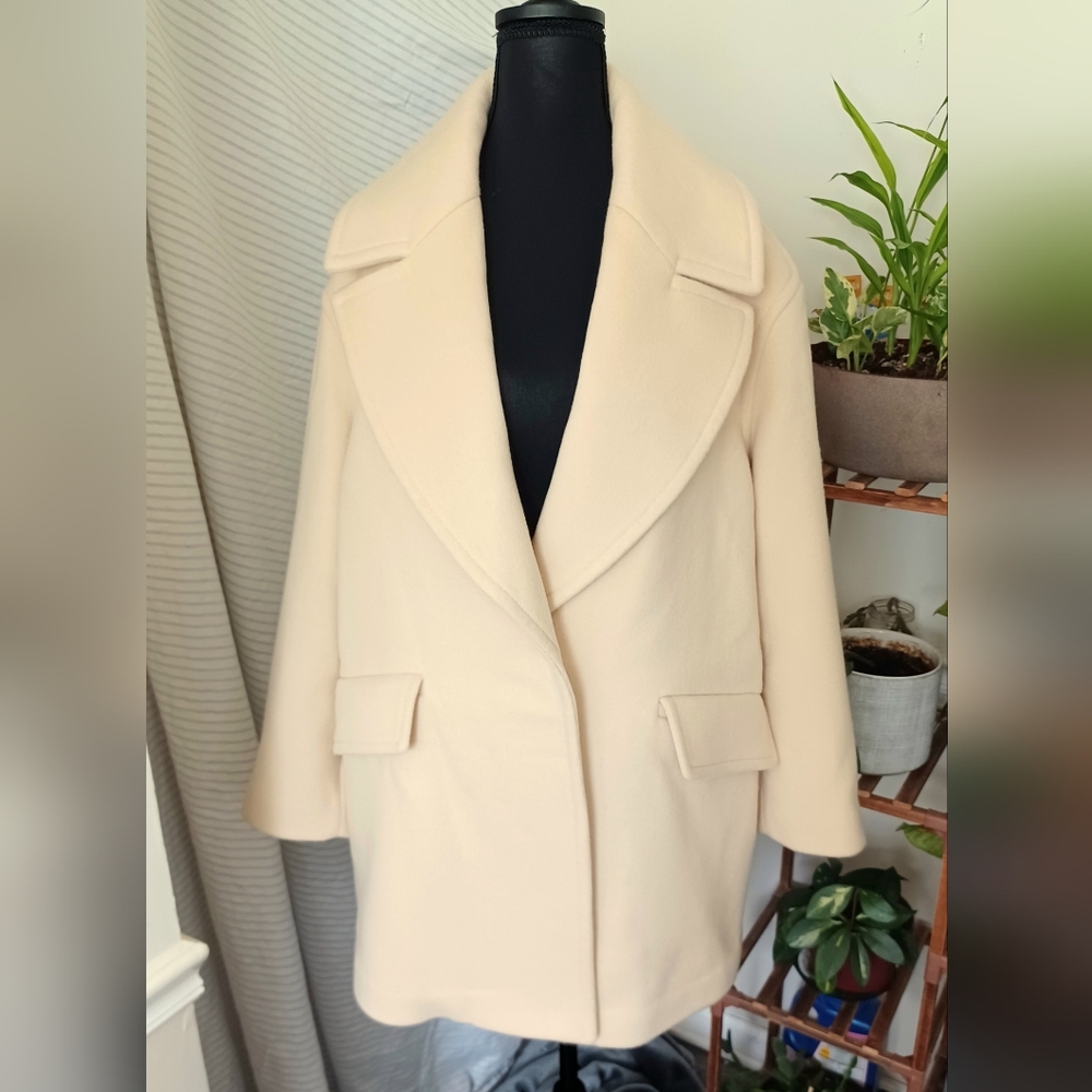 SOLD❣️NWT Banana Republic Double Faced Wool Blend Peacoat Size Small - Picture 6 of 9